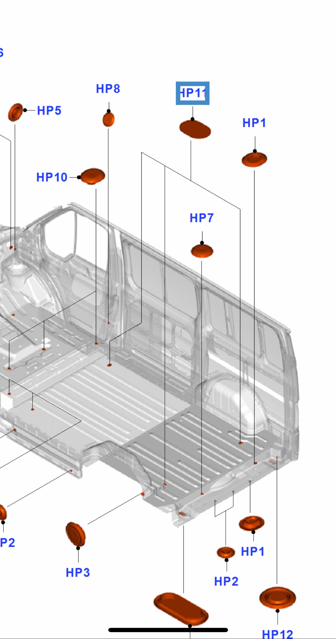 Transit custom floor plug